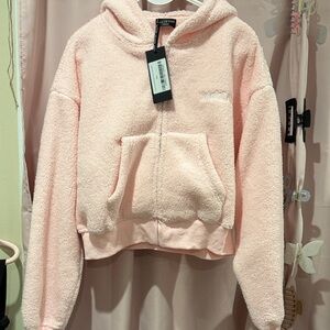 White Fox Boutique Pink Fleece Hoodie